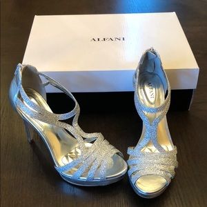 Alfani silver strappy heels
